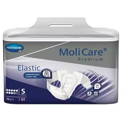 Molicare Premium Elastic Unisex 9 Drops Small Waist 60-90cm 2546ml Pack/26
