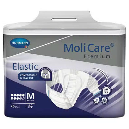 Molicare Premium Elastic Unisex 9 Drops Medium Waist 85-120cm 3521ml Pack/26