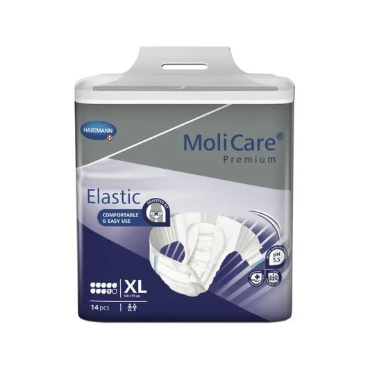 Molicare Premium Elastic Unisex 9 Drops XLarge Waist 140-175cm 3951ml Pack/14