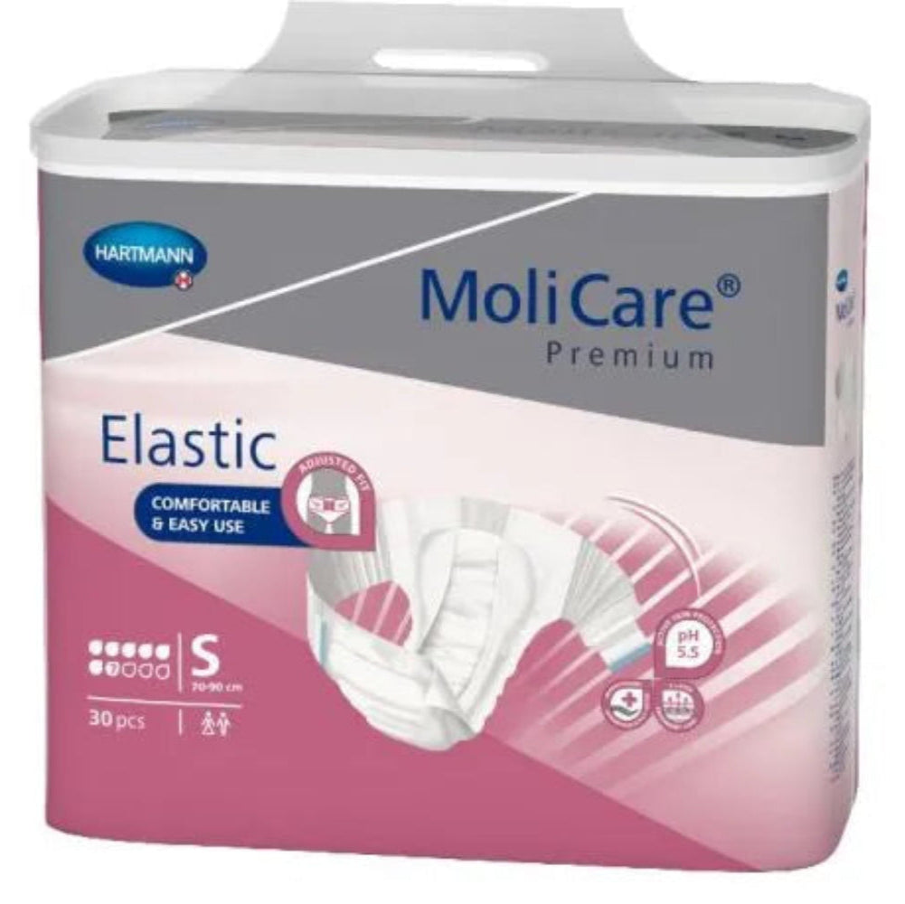 MoliCare Premium Elastic Unisex 7 Drops Briefs Small 60-90cm 2230ml Pack/30
