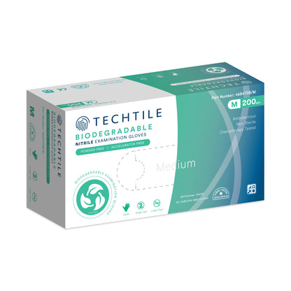 Techtile Biodegradable Nitrile Gloves Chemo-Tested Accelerator Free (Pastel Green) Box/200