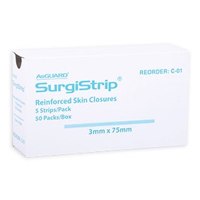 AsGUARD SurgiStrip Skin Closures 3x75mm 5's - Box 50