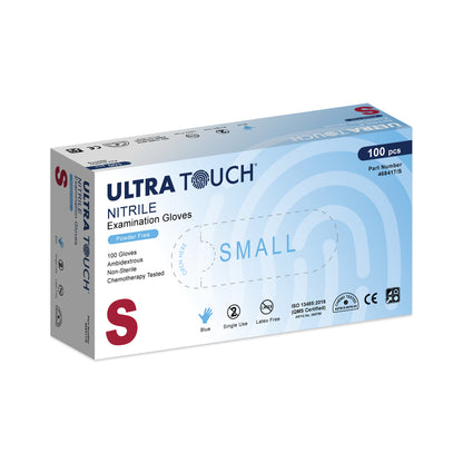 Ultra Touch® Examination Nitrile Gloves Chemo-Tested Blue Powder Free Box/100