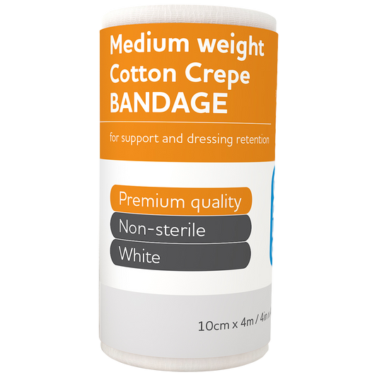 AEROCREPE Medium Cotton Crepe Bandage 10cm x 4M Wrap/12
