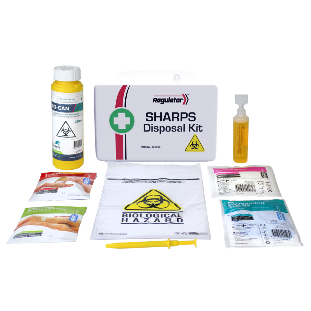 REGULATOR Sharps Disposal Kit 21 x 7.5 x 13cm
