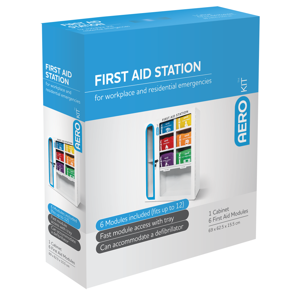 AEROKIT First Aid Station with 6 Modules 69cm x 62.5cm x 15.5cm