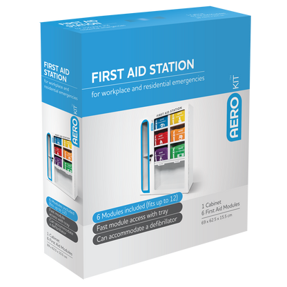 AEROKIT First Aid Station with 6 Modules 69cm x 62.5cm x 15.5cm