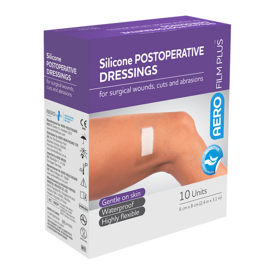AEROFILM PLUS Sensitive Silicone Postoperative Dressing 6 x 8cm Box/10