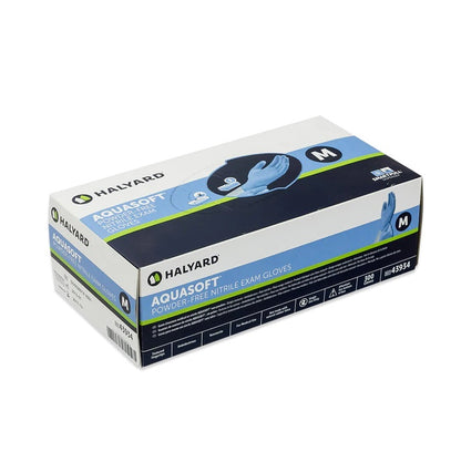 Halyard Aquasoft Exam Glove Blue Nitrile Gloves 9.5 241mm HACCP 300/box