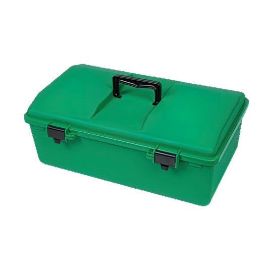 AEROCASE Green Plastic Tacklebox with 1 Liftout Tray 30 x 46.5 x 18cm - Promed Supplies Pty Ltd