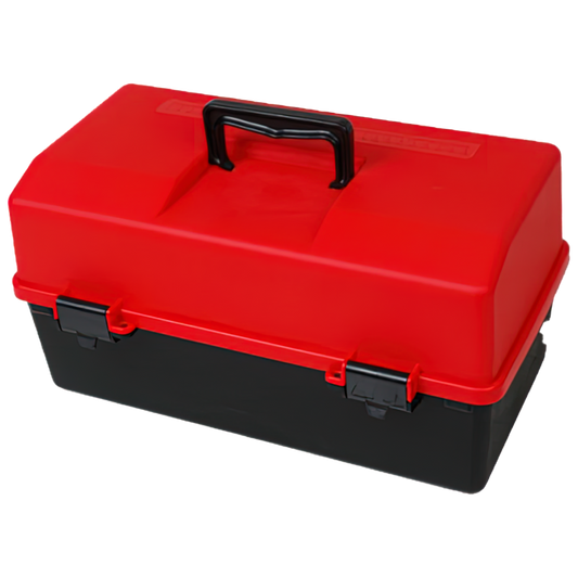 AEROCASE Red and Black Plastic Tacklebox with 2 Trays 20 x 40 x 23cm