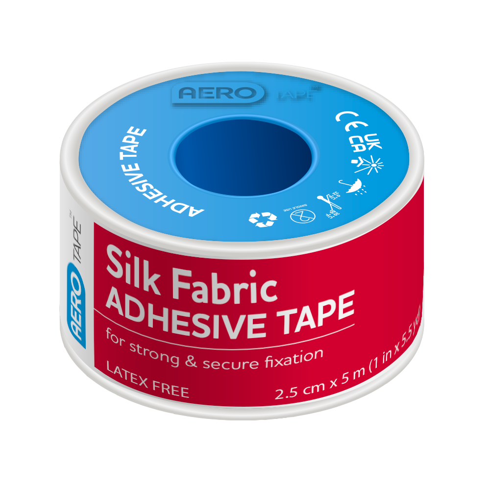 AEROTAPE Silk Fabric Adhesive Tape 2.5cm x 5M - Promed Supplies Pty Ltd