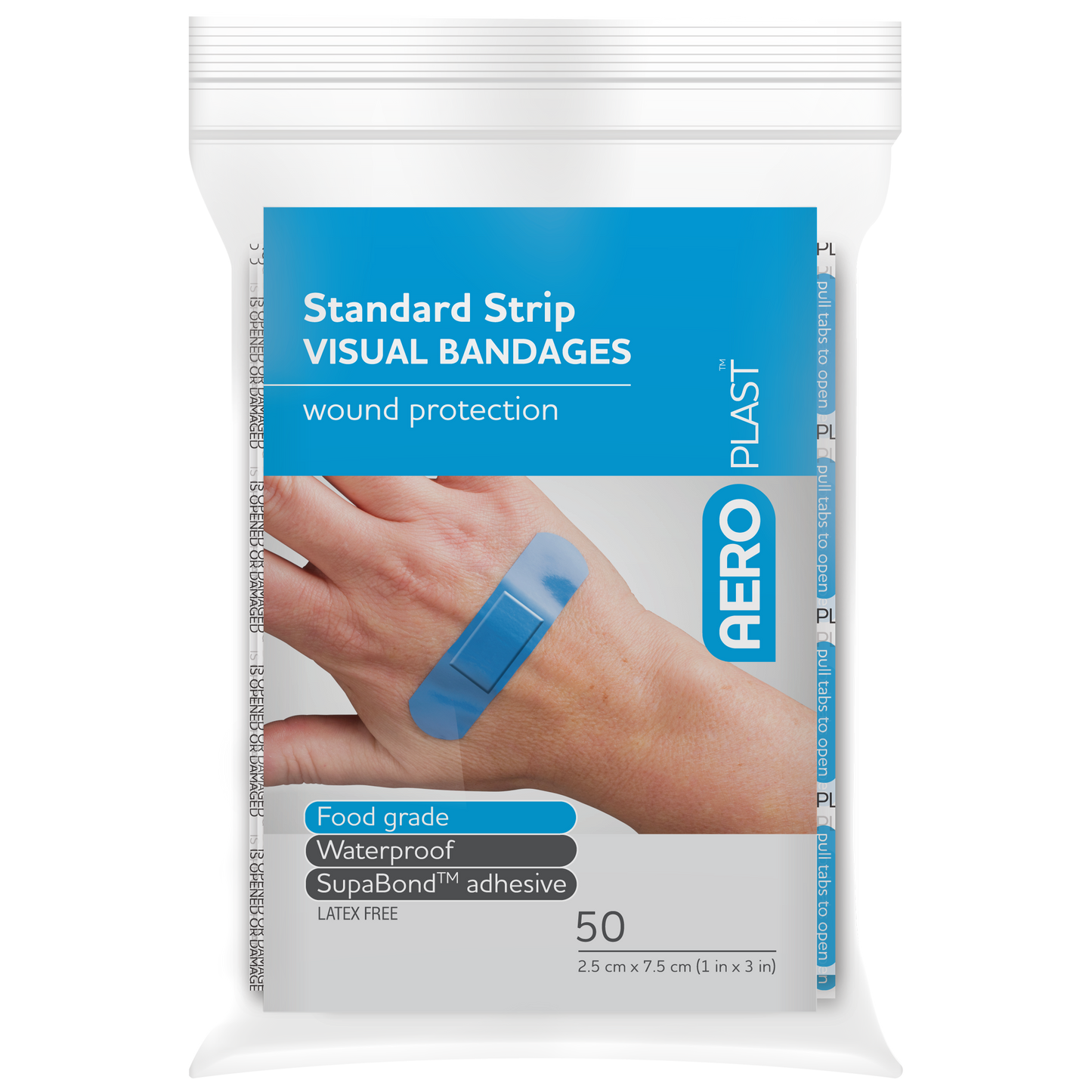 AEROPLAST Premium Visual Strip 7.5 x 2.5cm Bag/50 - Promed Supplies Pty Ltd