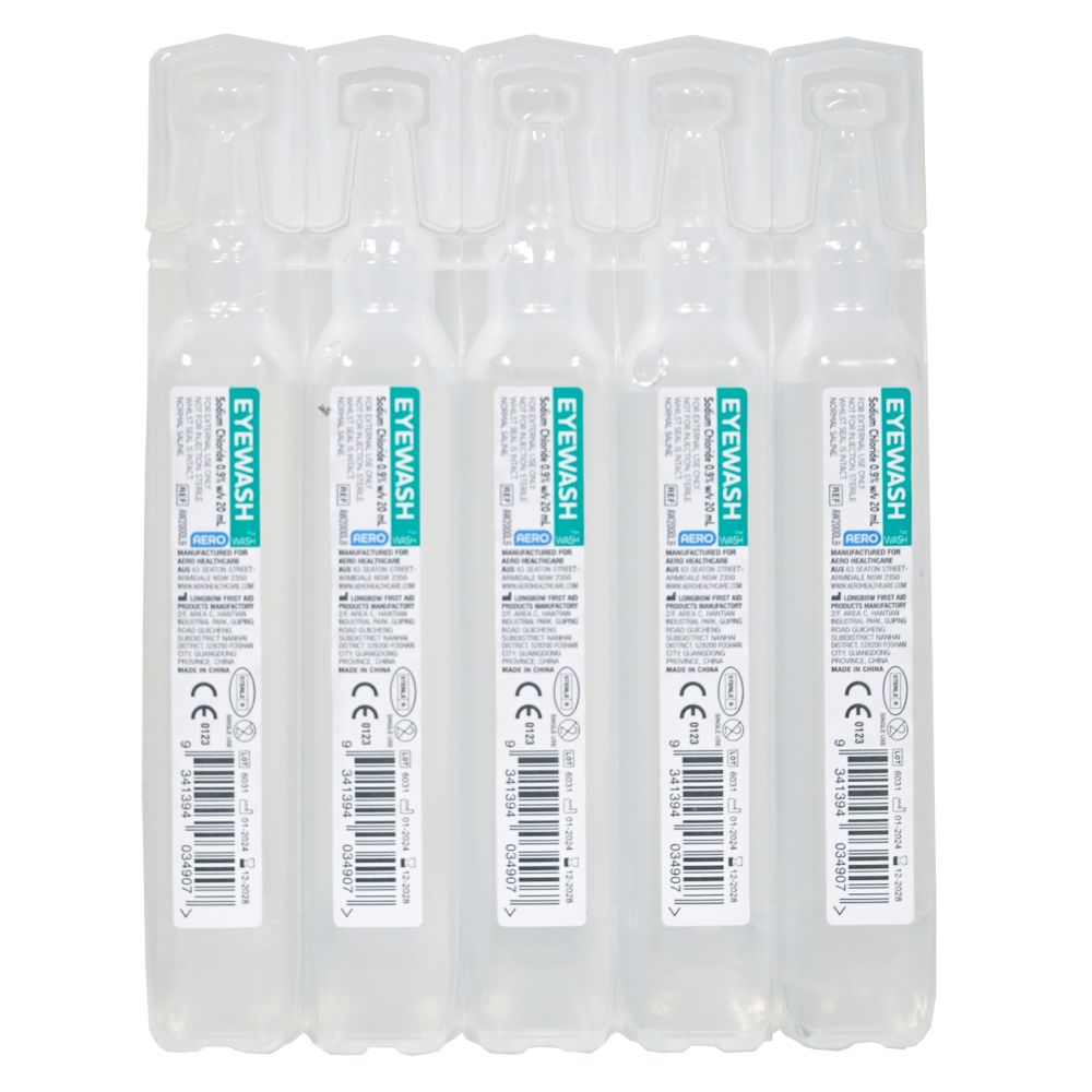 AEROWASH Sodium Chloride Eyewash Ampoule 20ml Carton/250