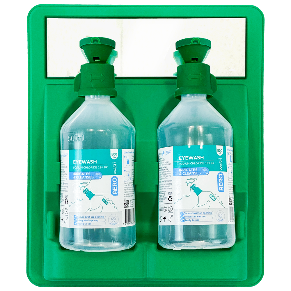 AEROWASH Eyewash Station (2x 500mL bottles)