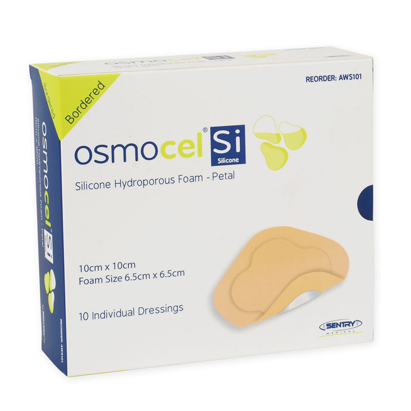 Osmocel¨ Si Silicone Hydroporous Foam Sterile Latex Free Bordered 15cm x 20cm - Box 10
