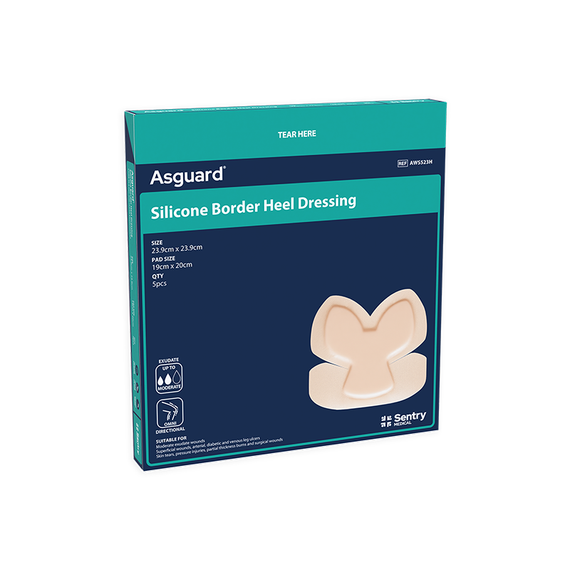 Asguard¨ Silicone Border Sterile Heel 23.9cm x 23.9cm - Box 5