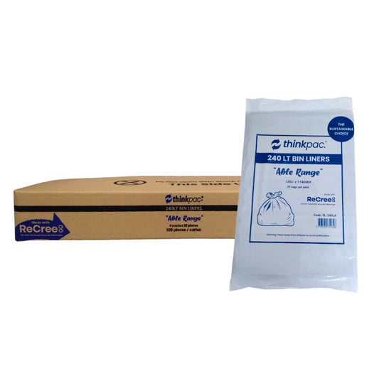 240L Black Heavy Duty Garbage Bag - Ctn 100