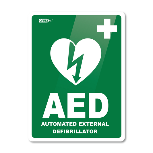 CARDIACT Poly AED Sign 22.5 x 30cm - Promed Supplies Pty Ltd