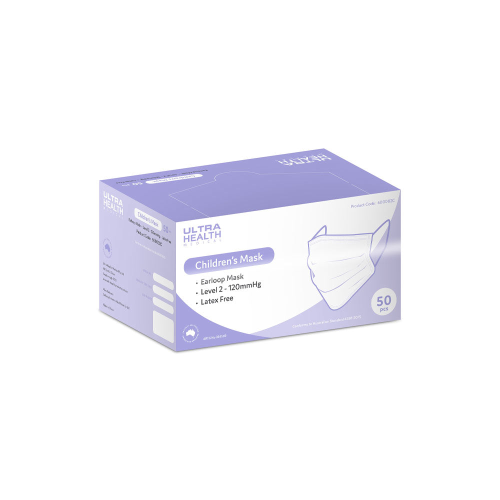Ultra Health® Children's Surgical Masks Level 2 with Earloops Puppy & Bones Print Carton/2000