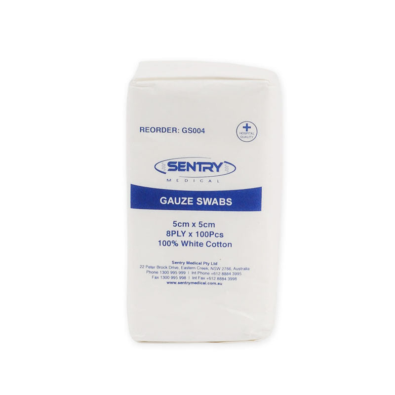 Gauze Swabs Non-Sterile 8ply 10x10cm 100pc White