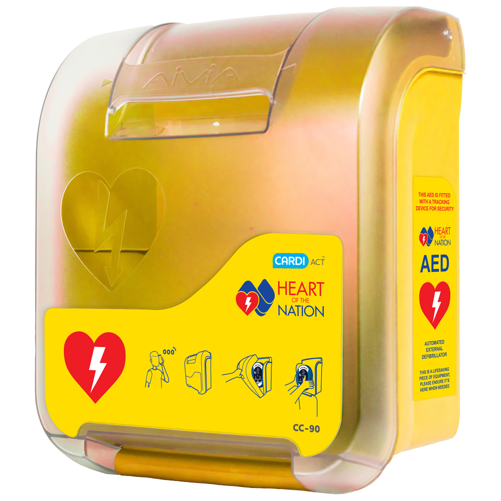 HOTN CARDIACT Alarmed AED Cabinet (Yellow) - Promed Supplies Pty Ltd