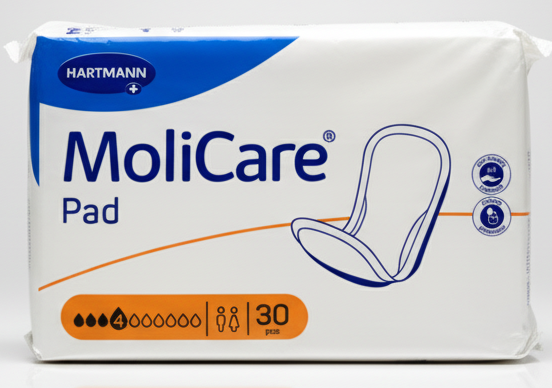 Molicare Pad Unisex 4 Drops Waist 43x16cm 865ml Pack/30