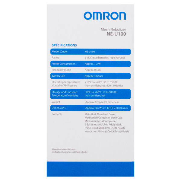 Omron NEU100 Ultrasonic Mesh Nebuliser