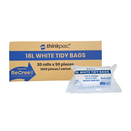 18L White Garbage Bag Roll Pack - Ctn 1000