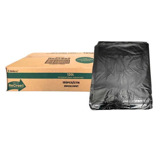 120L Black Heavy Duty Garbage Bag - Ctn 200