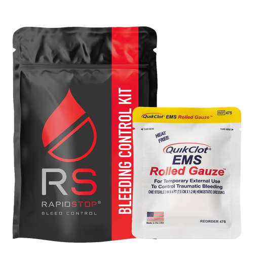 RAPIDSTOP Small Bleed Control Pack with QUIKCLOT EMS Roll - Promed Supplies Pty Ltd