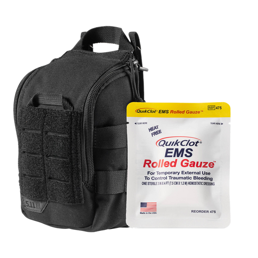 RAPIDSTOP Medium Bleed Control with QUIKCLOT EMS Roll- Tactical 13 x 18 x 8cm