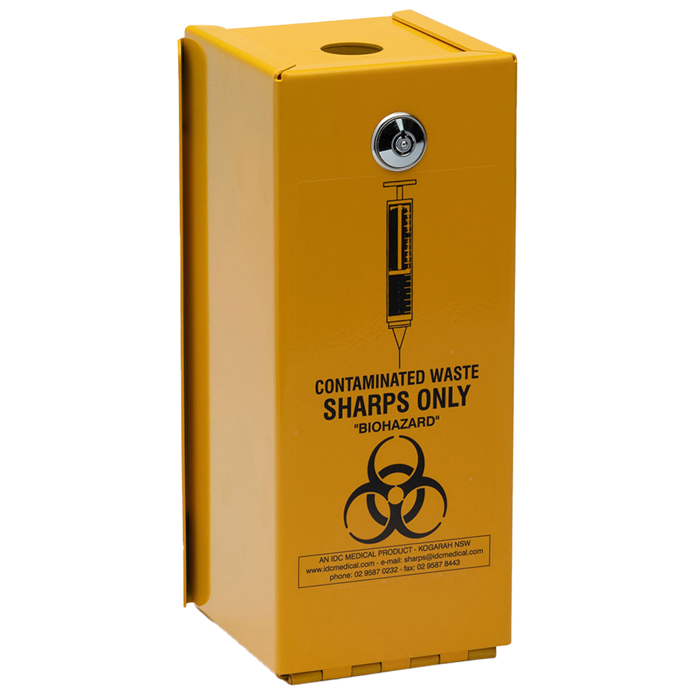 AEROHAZARD Steel Sharps Disposal Safe 1.4L (includes 2 x SD1400) - Promed Supplies Pty Ltd