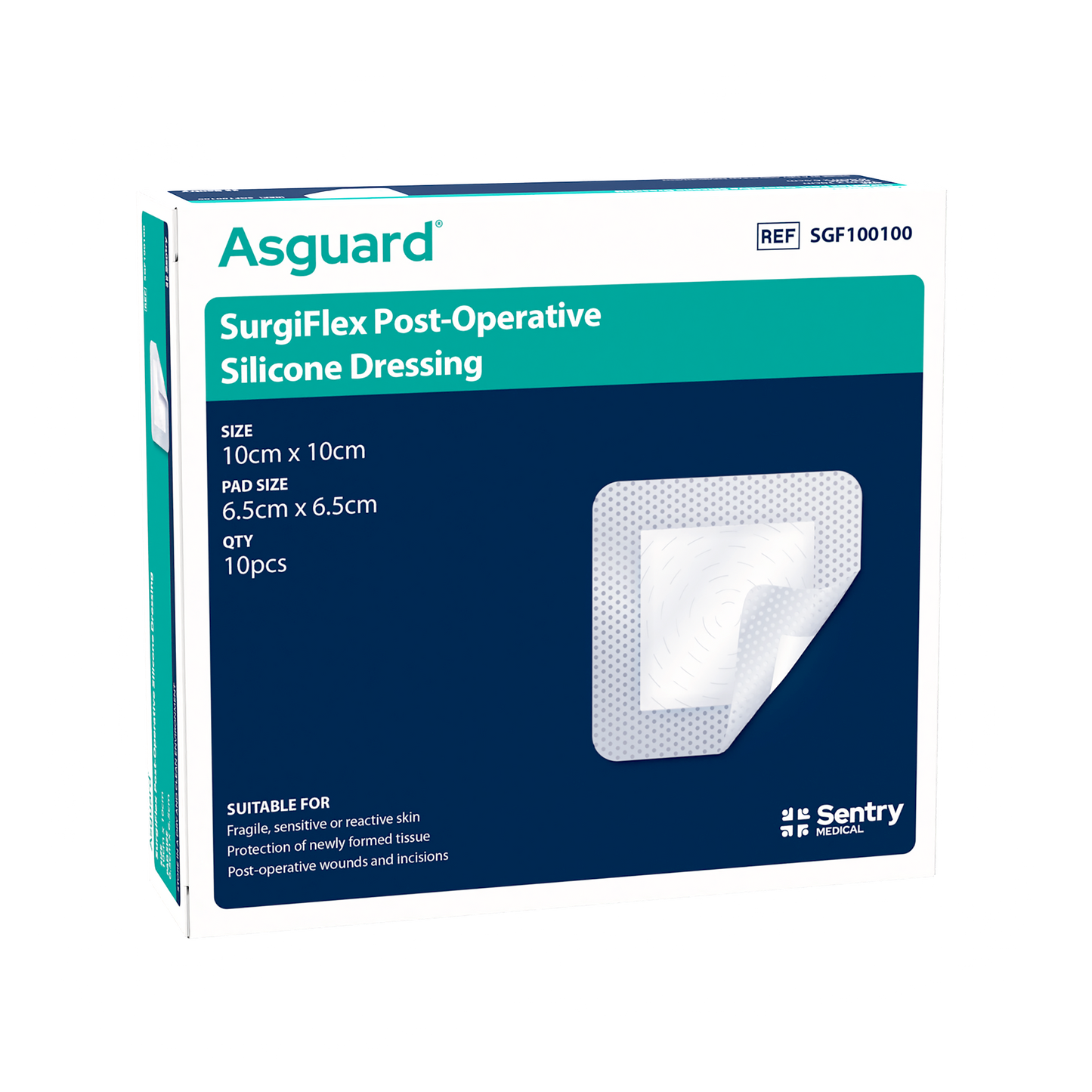 Asguard¨ Surgiflex Post-Operative Silicone Dressing 10cm x 10cm