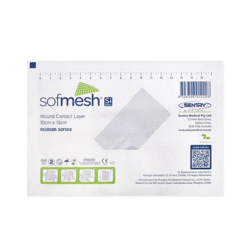 Asguard¨ Silicone wound Contract Layer Sofmesh 5cm x 7.5cm