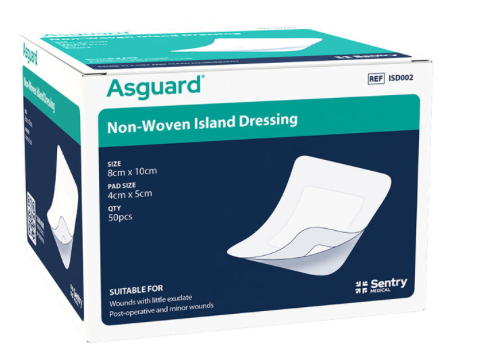 Asguard® Non-Woven Island Dressing 8cm x 10cm