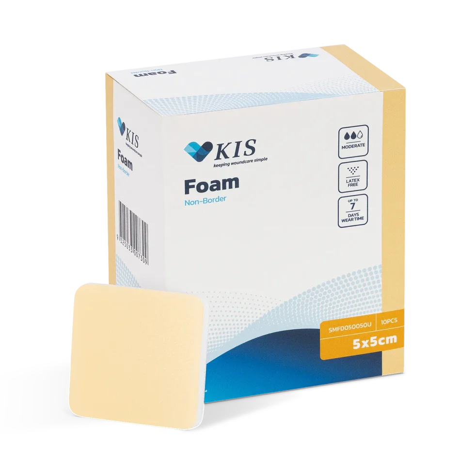 KIS Foam Non Border Dressing - 5 x 5cm - Box 10