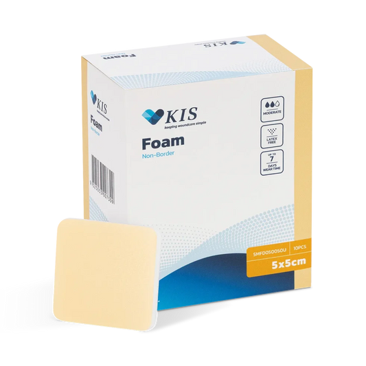 KIS Foam Non Border Dressing - 5 x 5cm - Box 10
