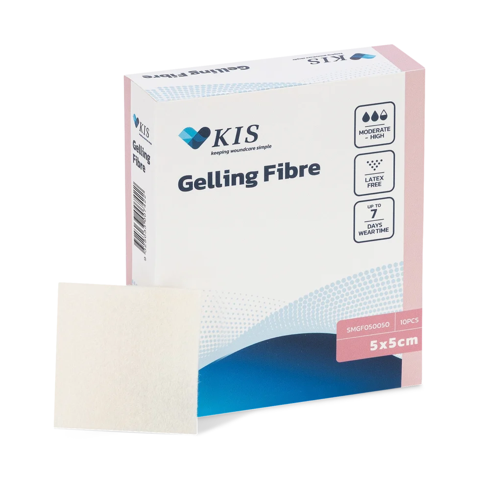 KIS Gelling Fibre Dressing - 5 x 5cm - Box 10