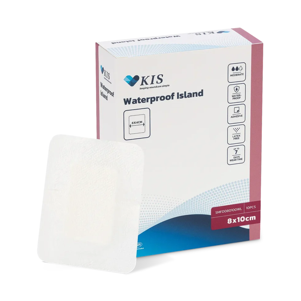 KIS Foam Waterproof Island Dressing - 8 x 10cm - Box 10