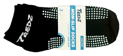 Non Slip Socks 3 Pack Black - Hospital Grade