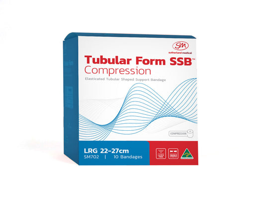 Tubular Form Size Large [Blue Stripe] Half Leg - Box 10