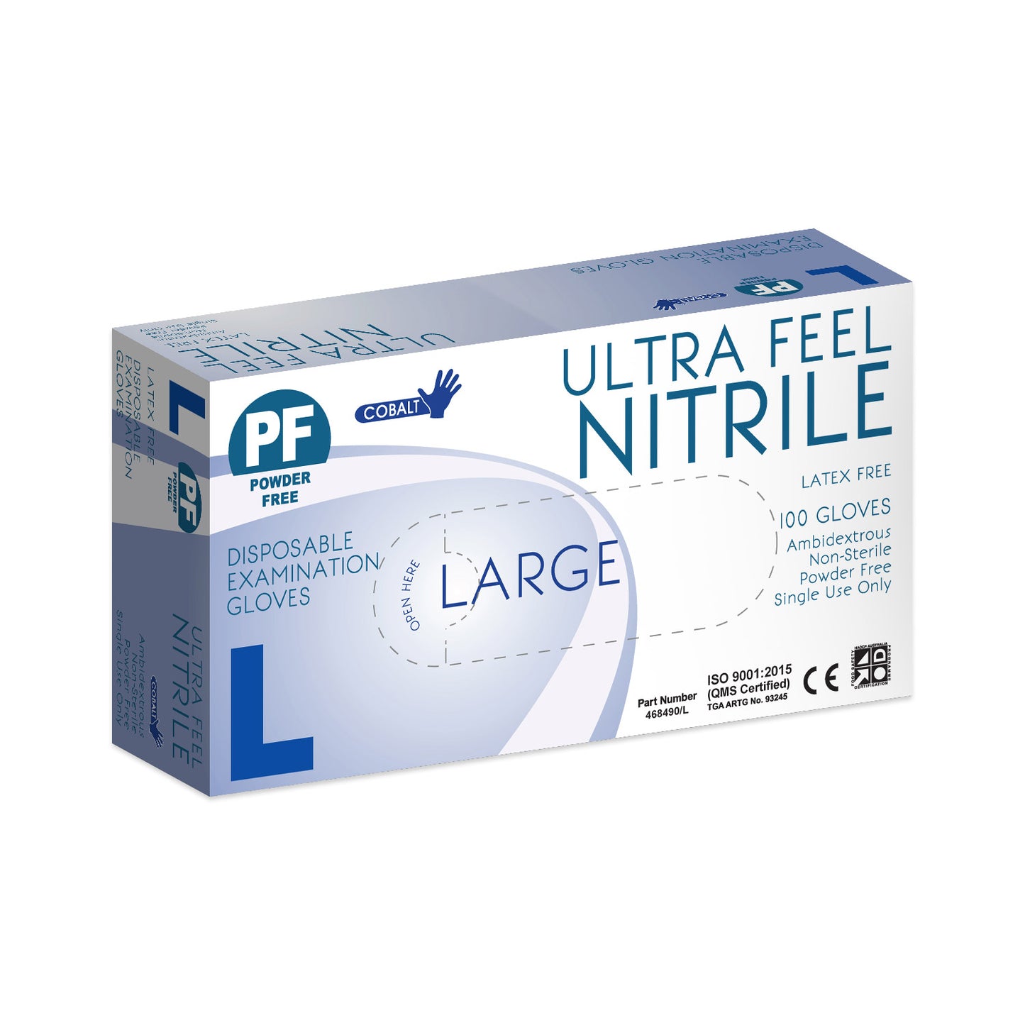 Ultra Feel® Disposable Examination Nitrile Cobalt Gloves Chemo-Tested Powder-Free Box/100