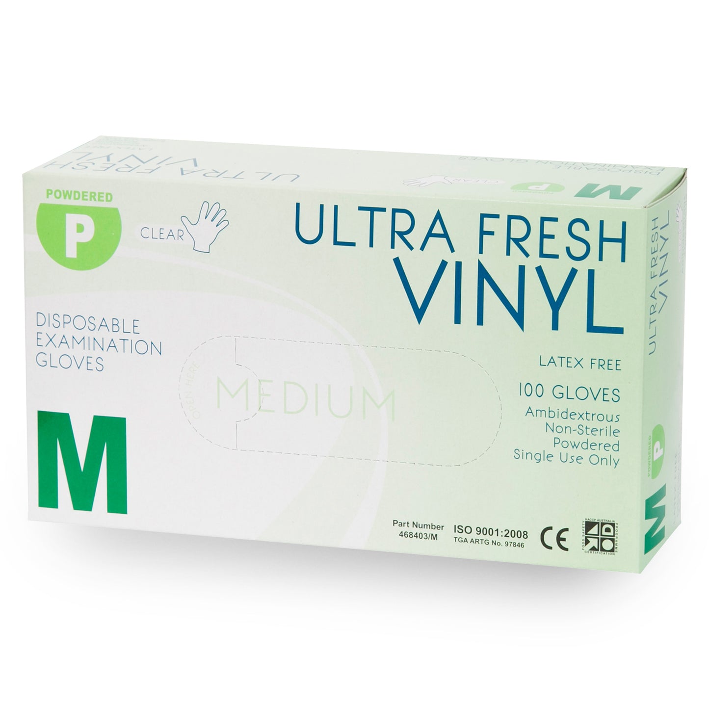 ULTRA FRESH Vinyl Disposable Powder Free Gloves (Clear) Box/100