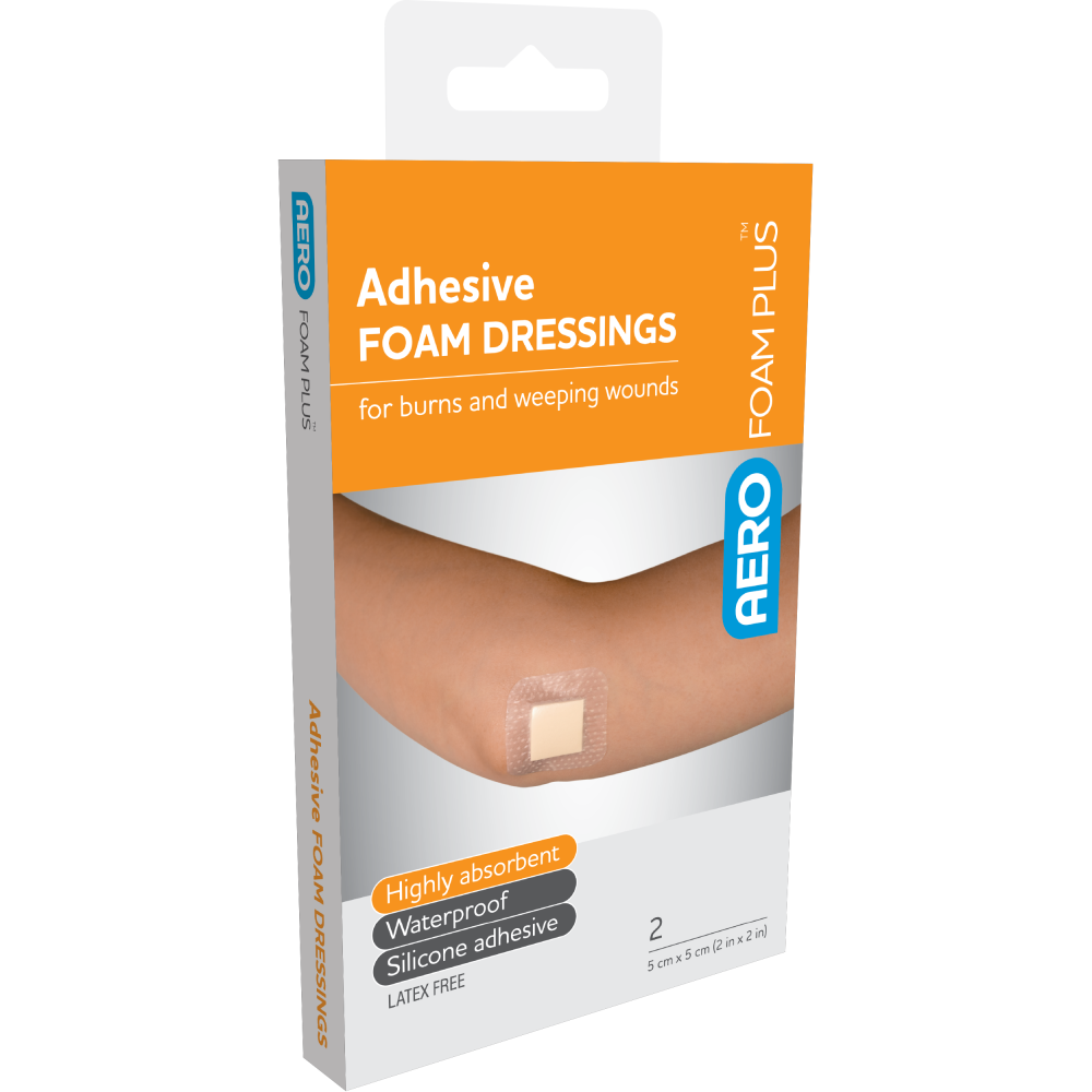 AEROFOAM PLUS Adhesive Foam Dressings 5 x 5cm Box/2 - Promed Supplies Pty Ltd