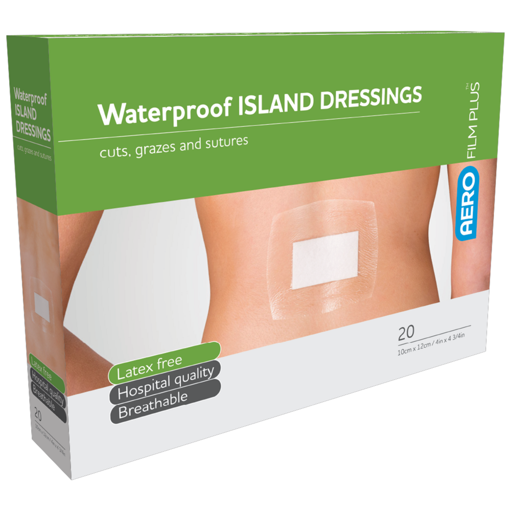 AEROFILM PLUS Waterproof Island Dressing 10 x 12cm Box/20 - Promed Supplies Pty Ltd