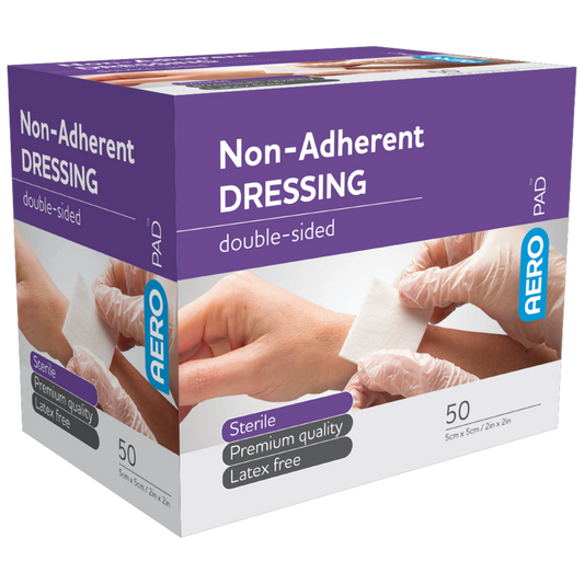 AEROPAD Non-Adherent Dressing 5 x 5cm Box/50 - Promed Supplies Pty Ltd