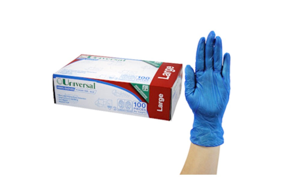 Universal Vinyl Examination Gloves Powder Free Blue 1000/Carton