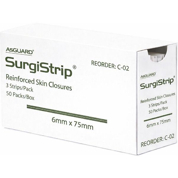 AsGUARD SurgiStrip Skin Closures 6x75mm 3's - Box 50