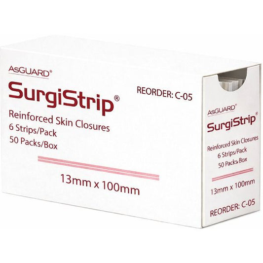 AsGUARD SurgiStrip Skin Closures 13x100mm 6's - Box 50